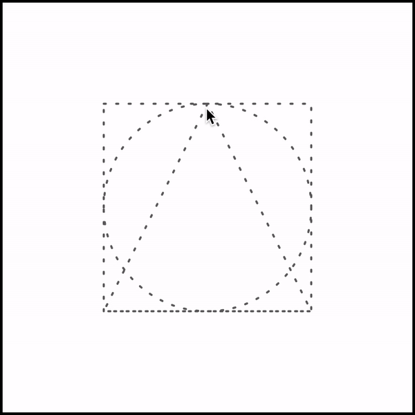 drawing triangle, circle, and square in the drawing board area